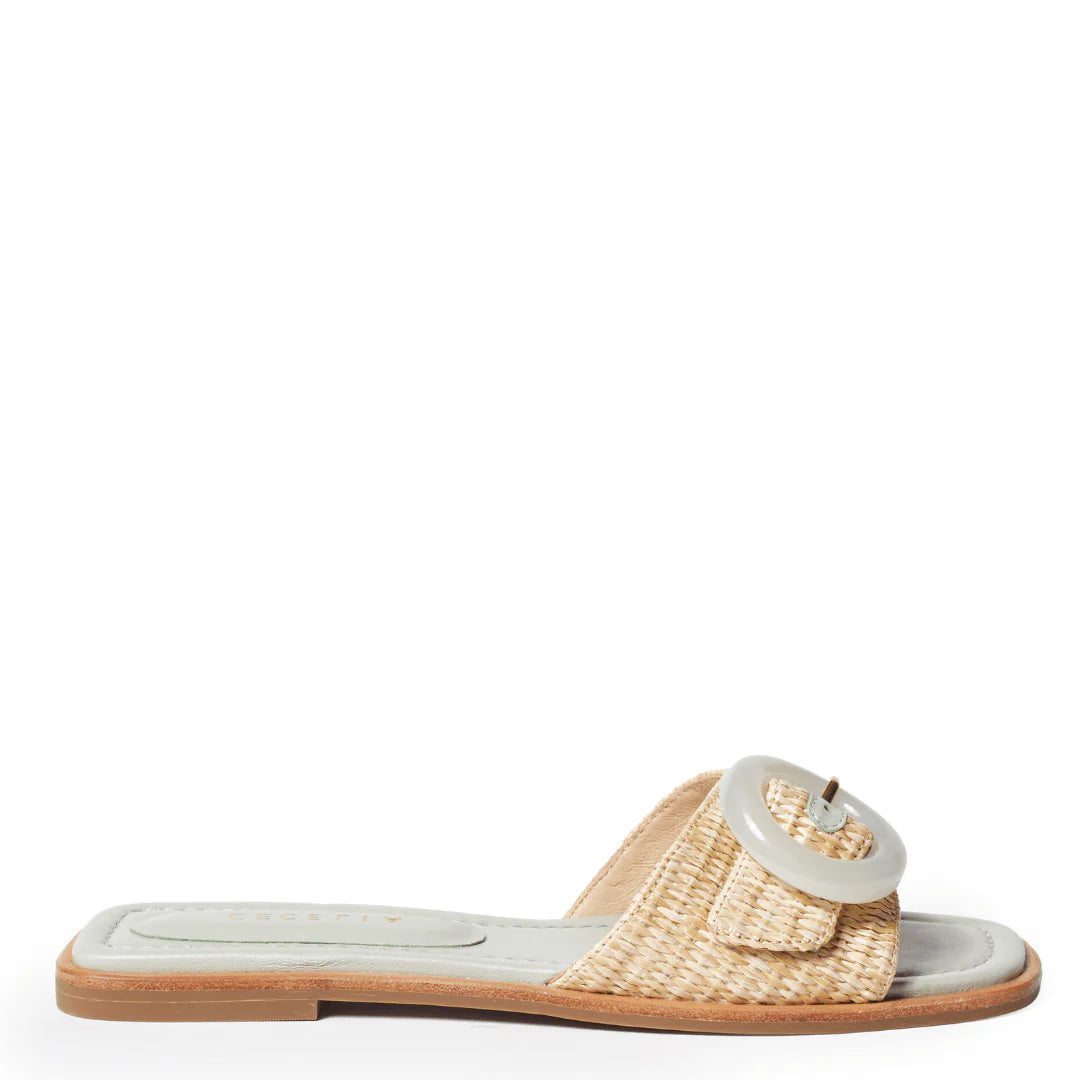 Diane Flat Slide Sandal - Light Blue