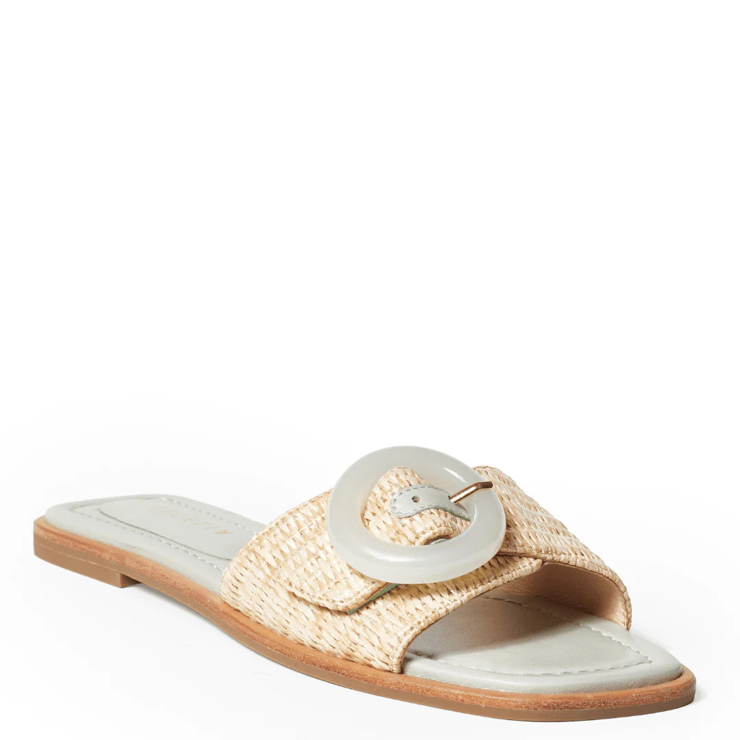 Diane Flat Slide Sandal - Light Blue