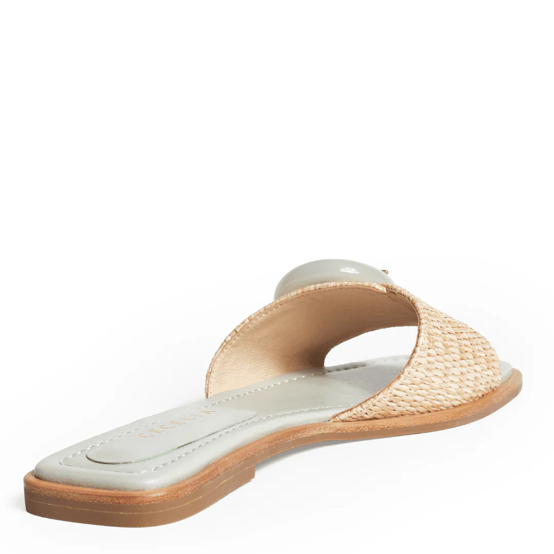 Diane Flat Slide Sandal - Light Blue