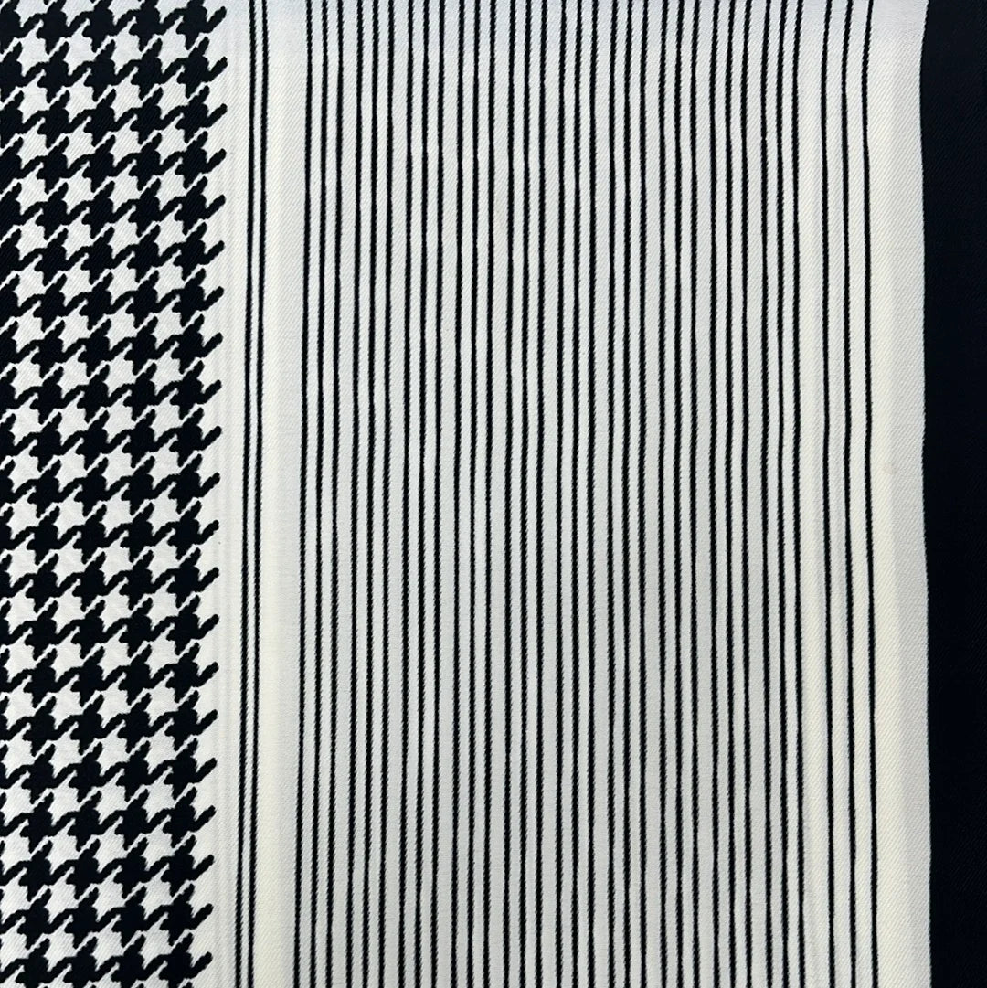 Monochrome & Stripes Scarf - Black