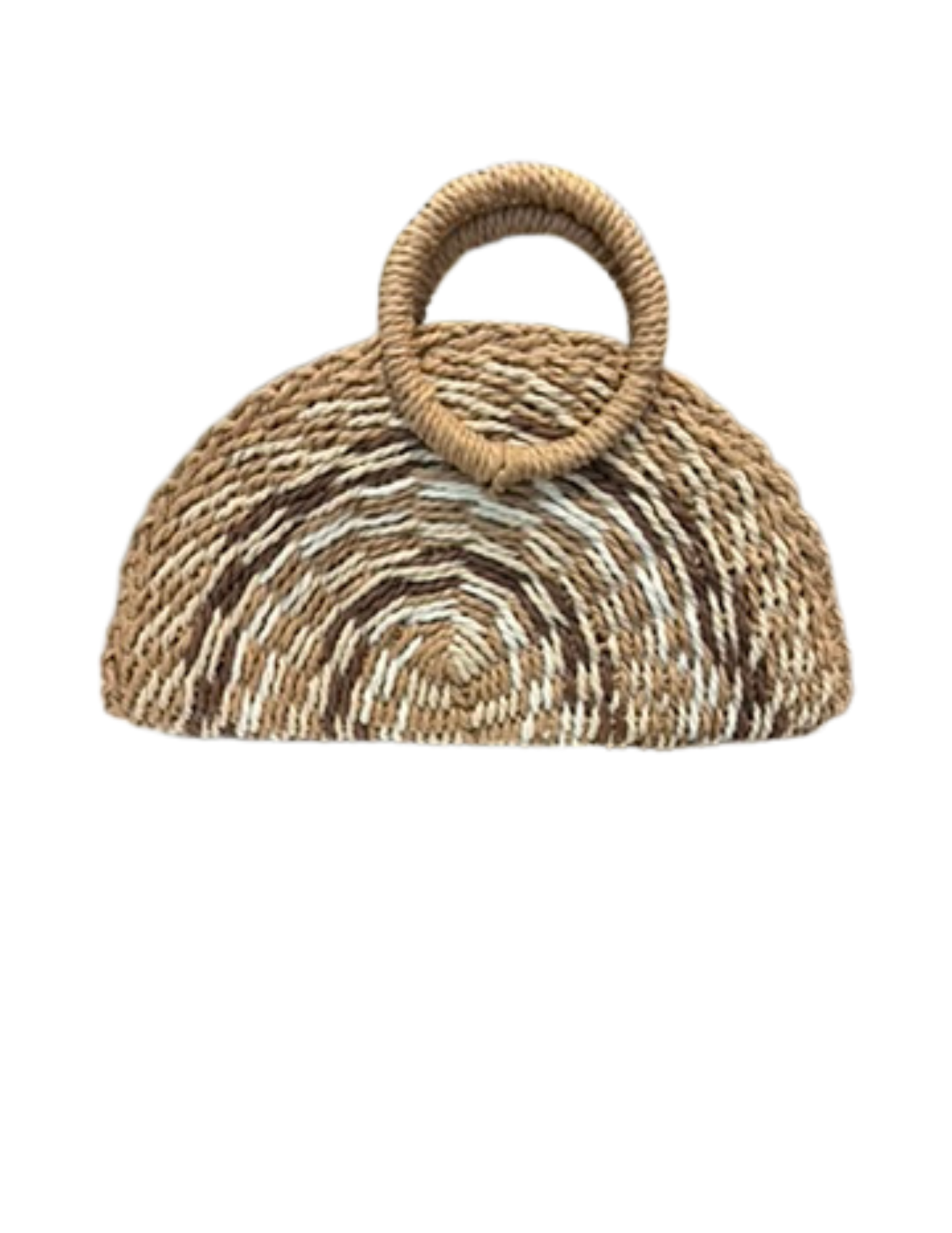 Multi Color Half Moon Straw Bag - Khaki