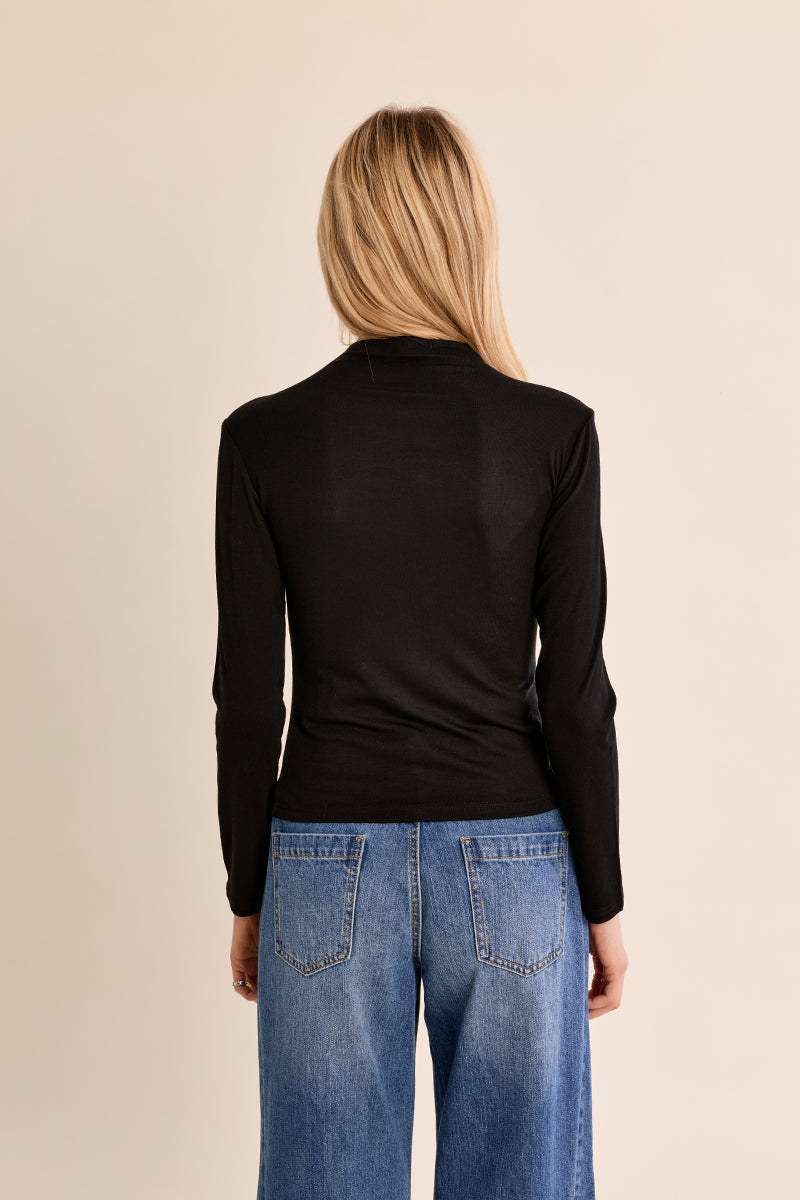 Everyday Knitted Long Sleeve Sweater - Black