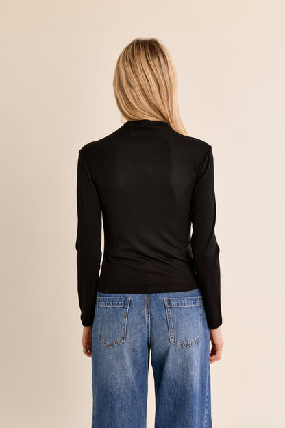 Everyday Knitted Long Sleeve Sweater - Black