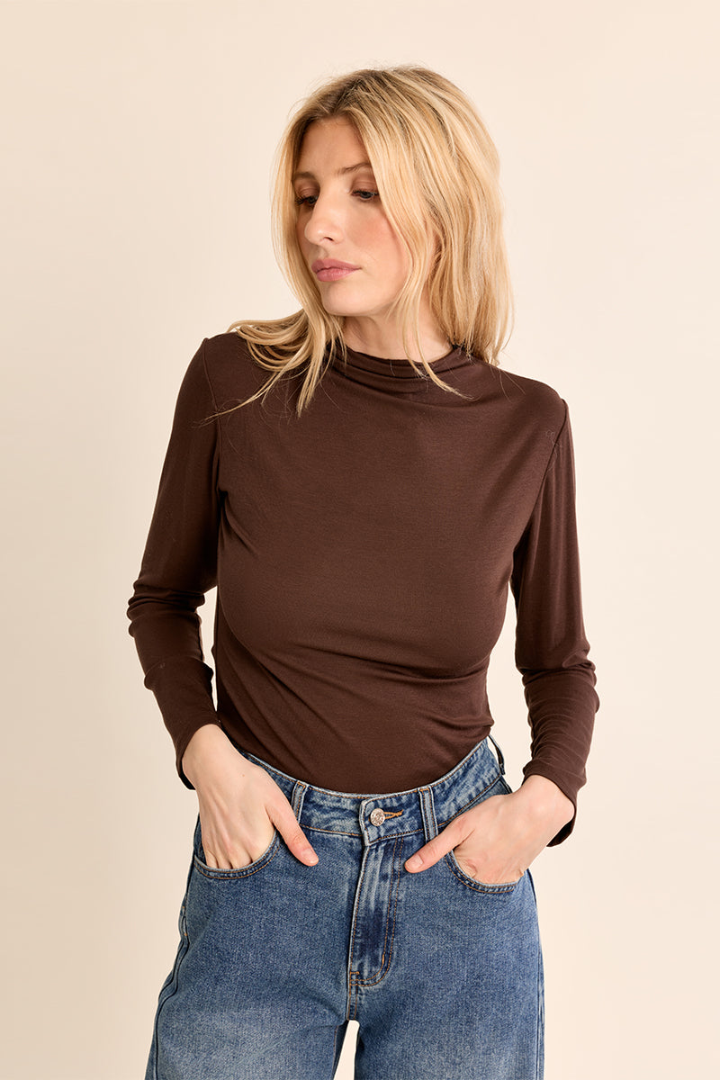 Everyday Knitted Long Sleeve Sweater - Chocolate