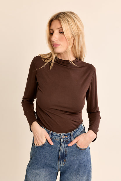 Everyday Knitted Long Sleeve Sweater - Chocolate