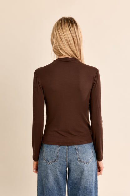 Everyday Knitted Long Sleeve Sweater - Chocolate