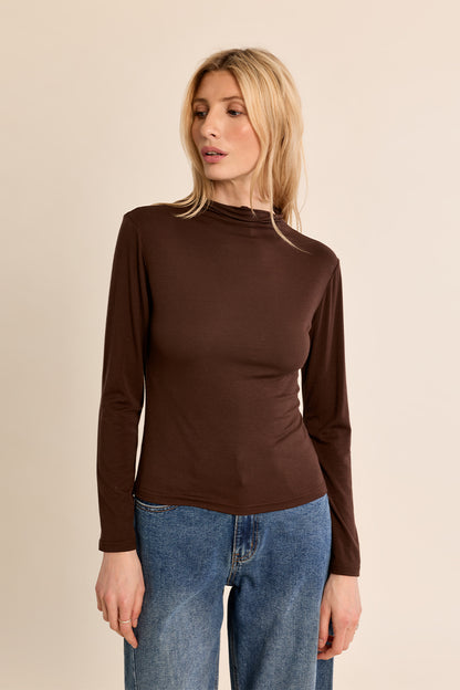 Everyday Knitted Long Sleeve Sweater - Chocolate
