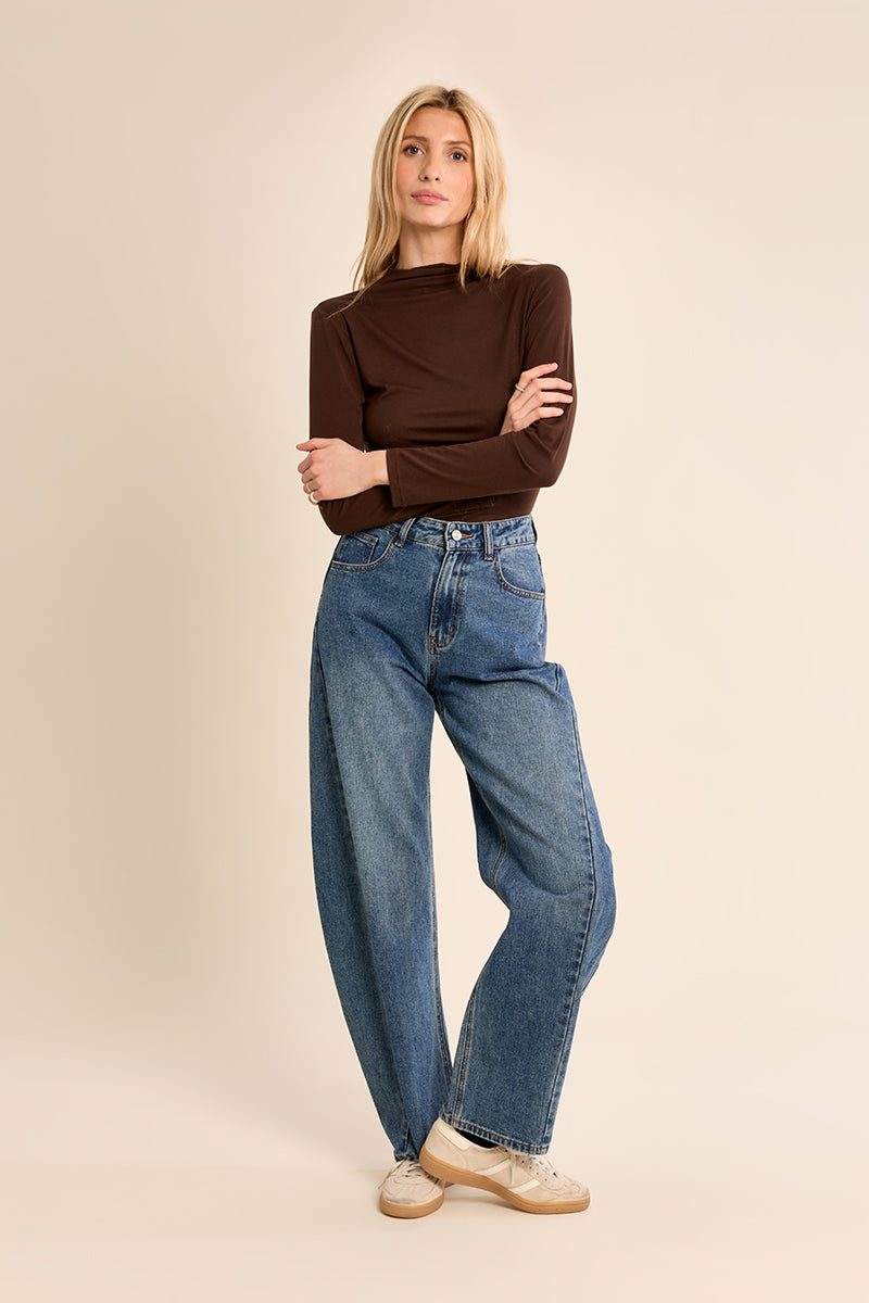 Everyday Knitted Long Sleeve Sweater - Chocolate