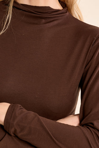 Everyday Knitted Long Sleeve Sweater - Chocolate