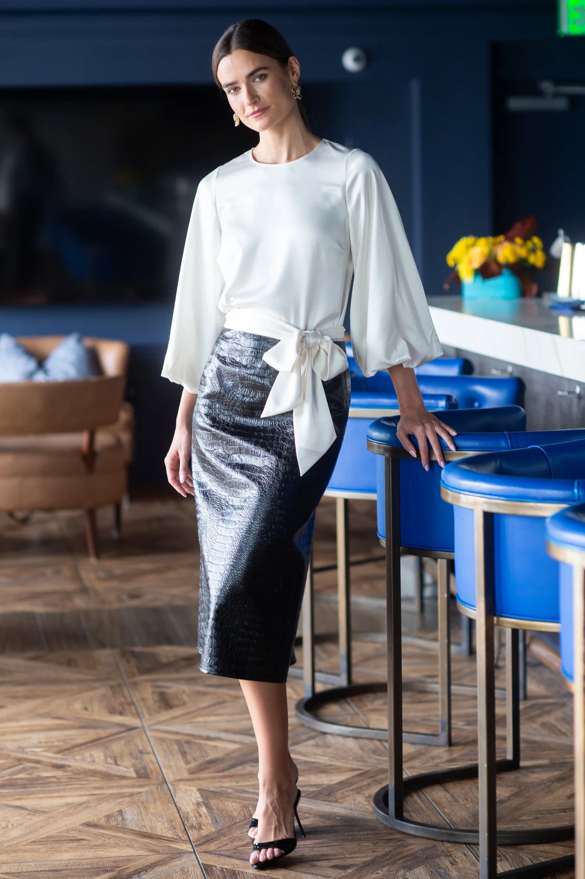 Ava Skirt - Licorice Croc