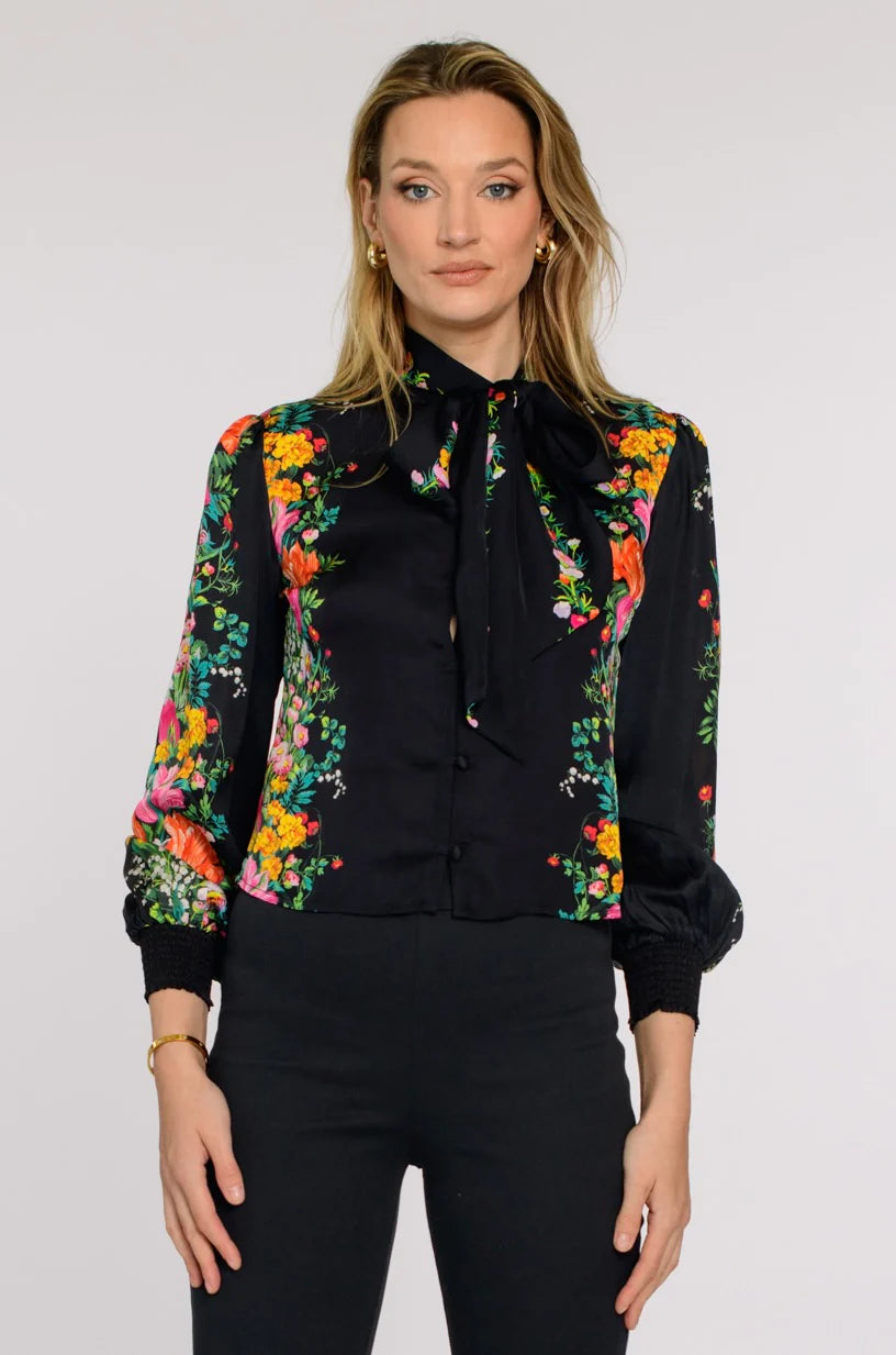 Brit Bow Blouse - Centerpiece Black