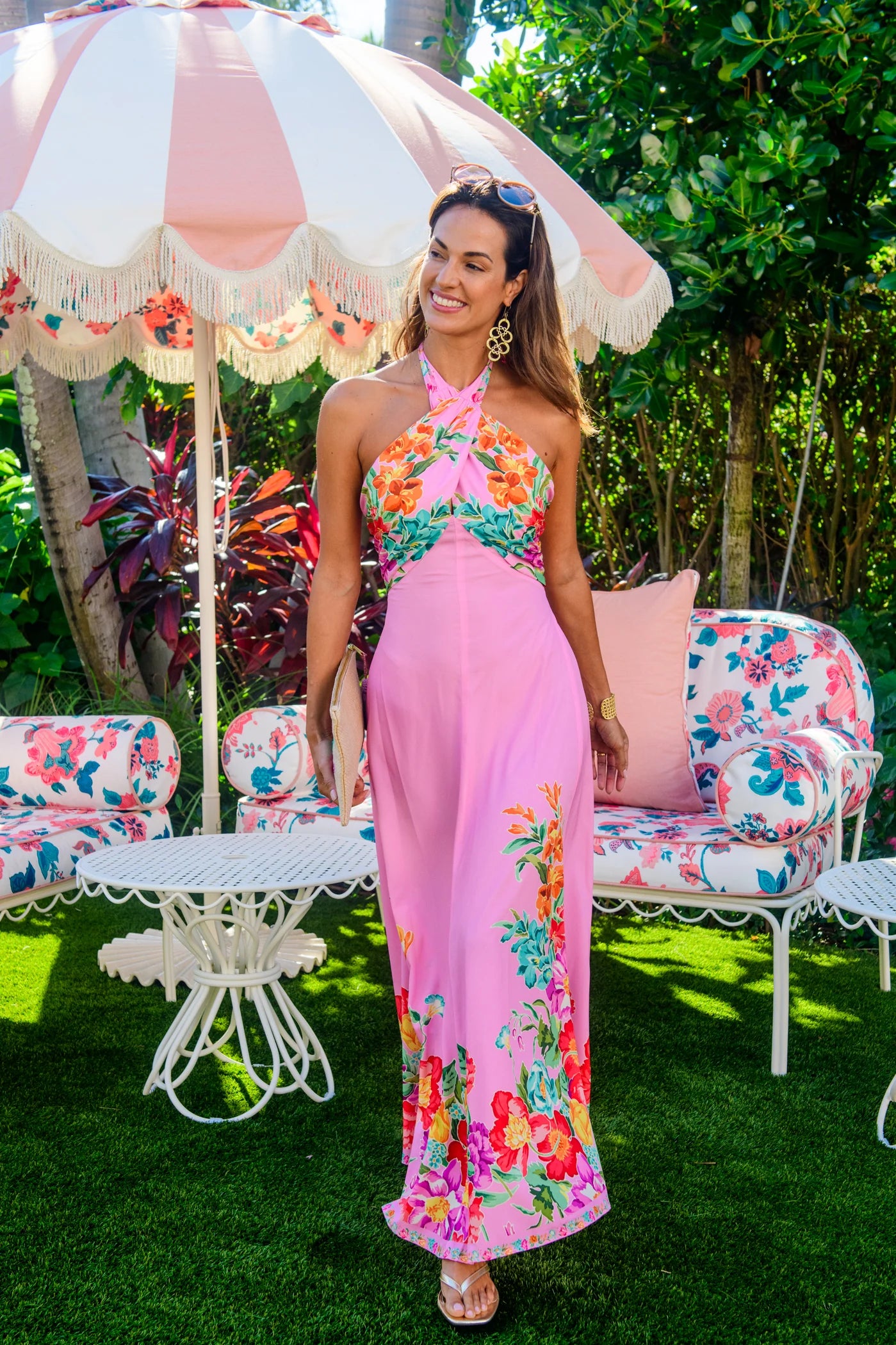 Aubrey Dress - Tulip Tapestry (Cotton Candy)