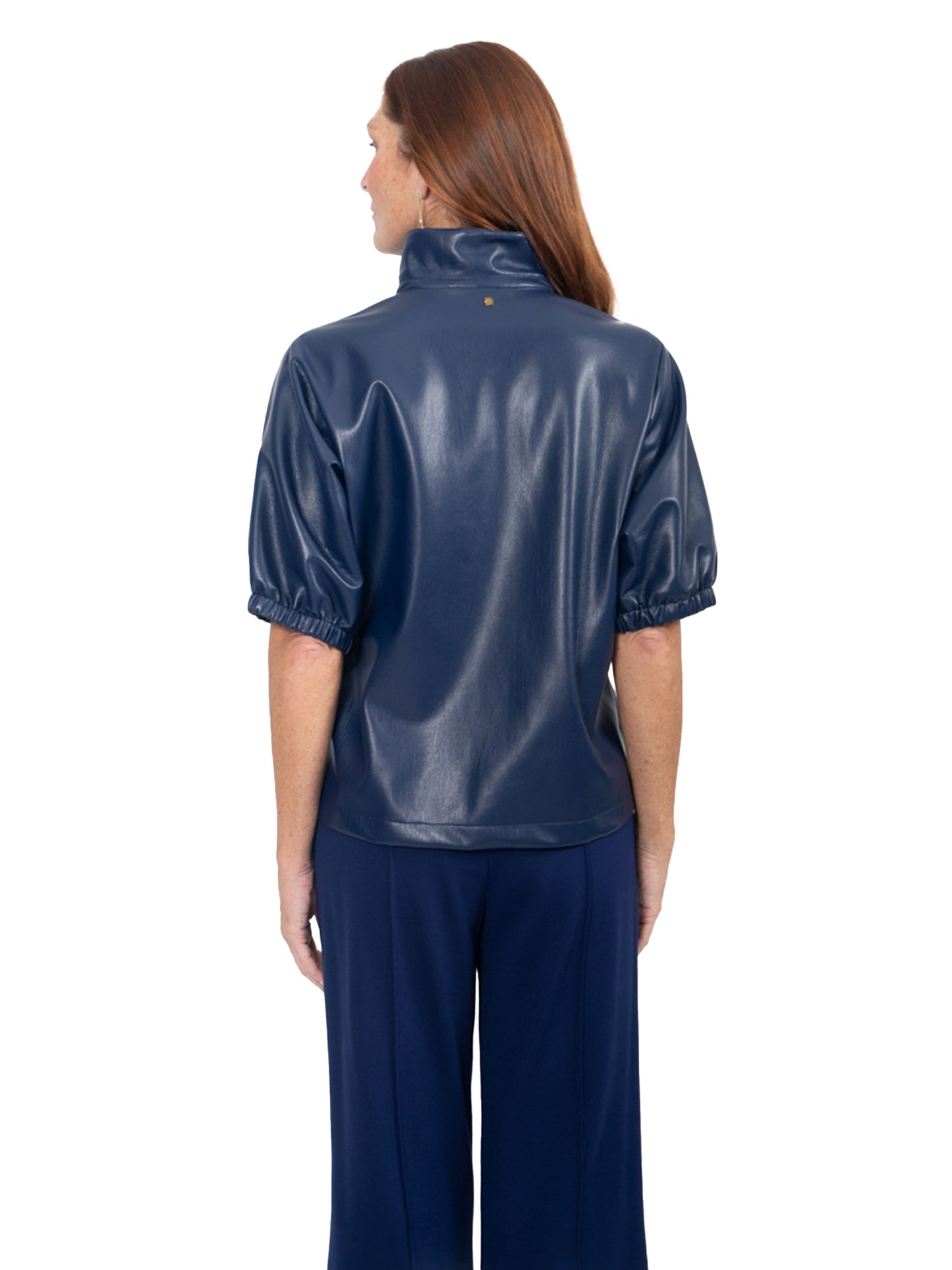 Emily McCarthy Poppy Top - Navy Vegan Leather