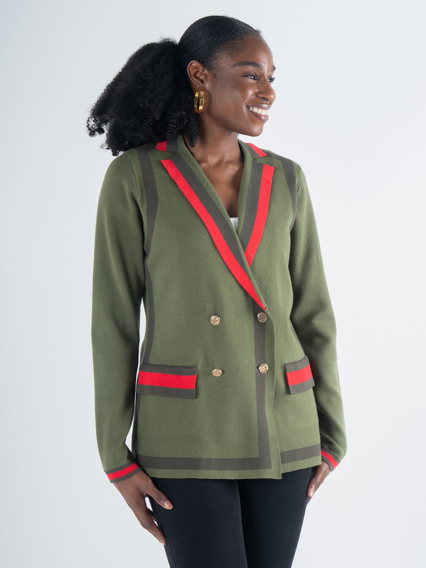 Emily McCarthy Sloane Sweater Blazer - Olive Night