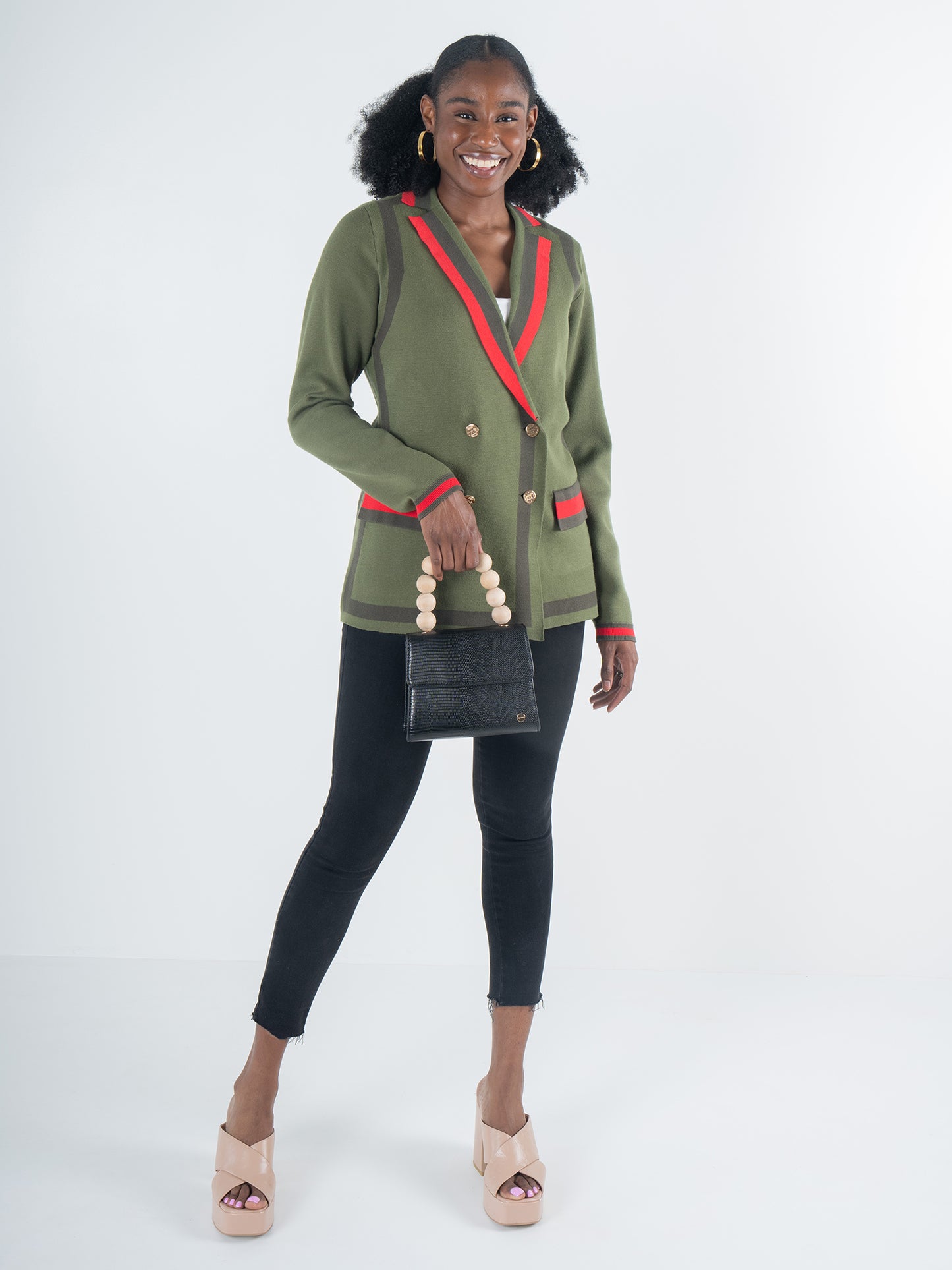 Emily McCarthy Sloane Sweater Blazer - Olive Night