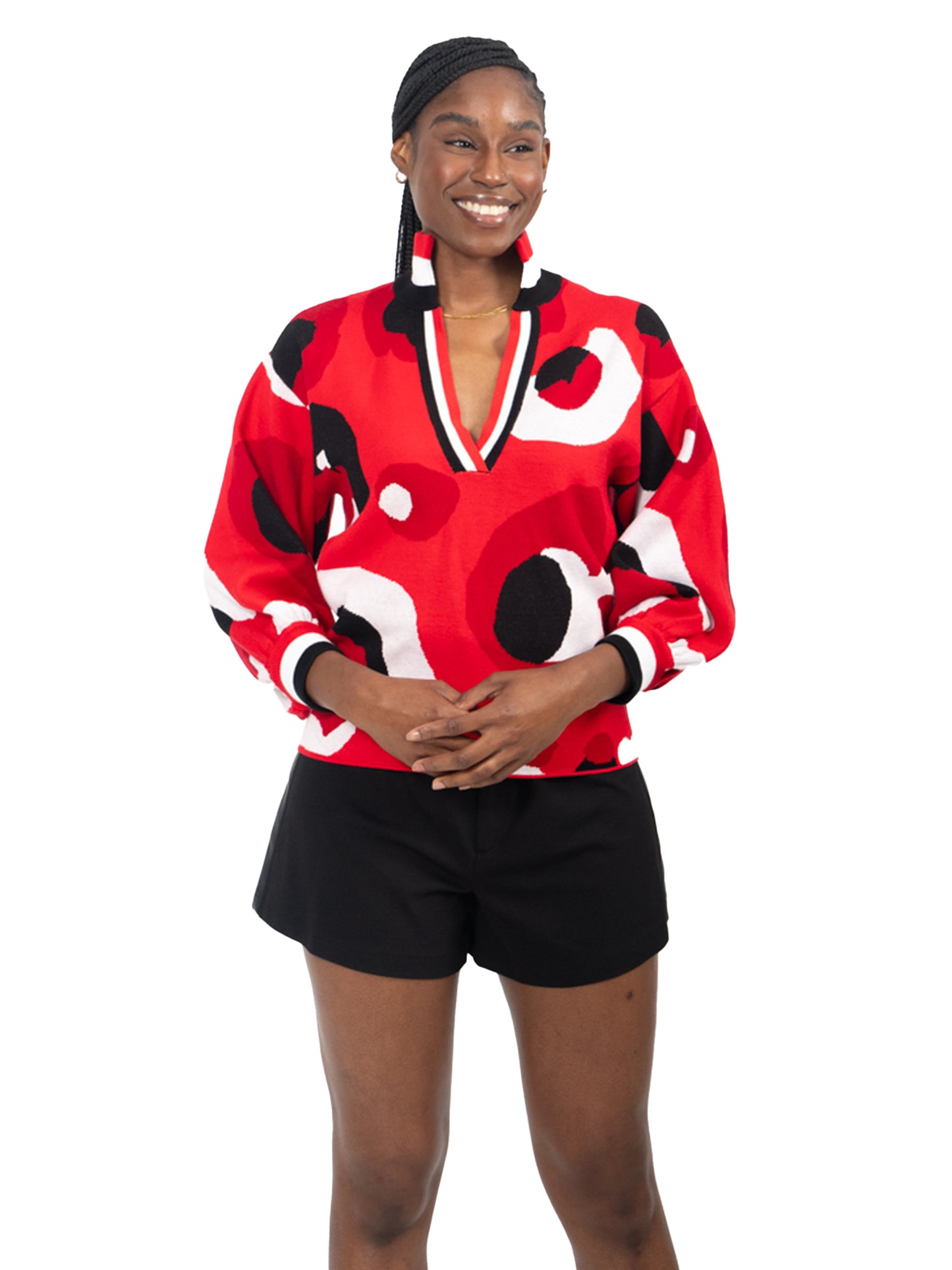 Emily McCarthy Lolli Sweater - Red Collegiate Cheetah