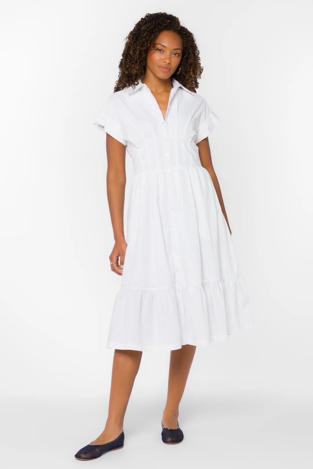 Emily Midi Dress - Optic White
