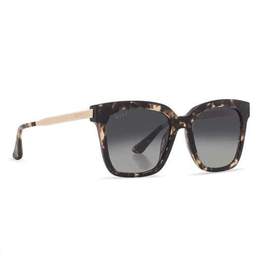 DIFF Eyewear - Bella - Espresso Tortoise Grey Gradient Lense Polarized Sunglasses