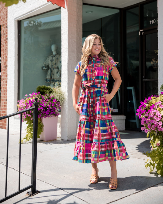 Rachel Dress - Circus Plaid