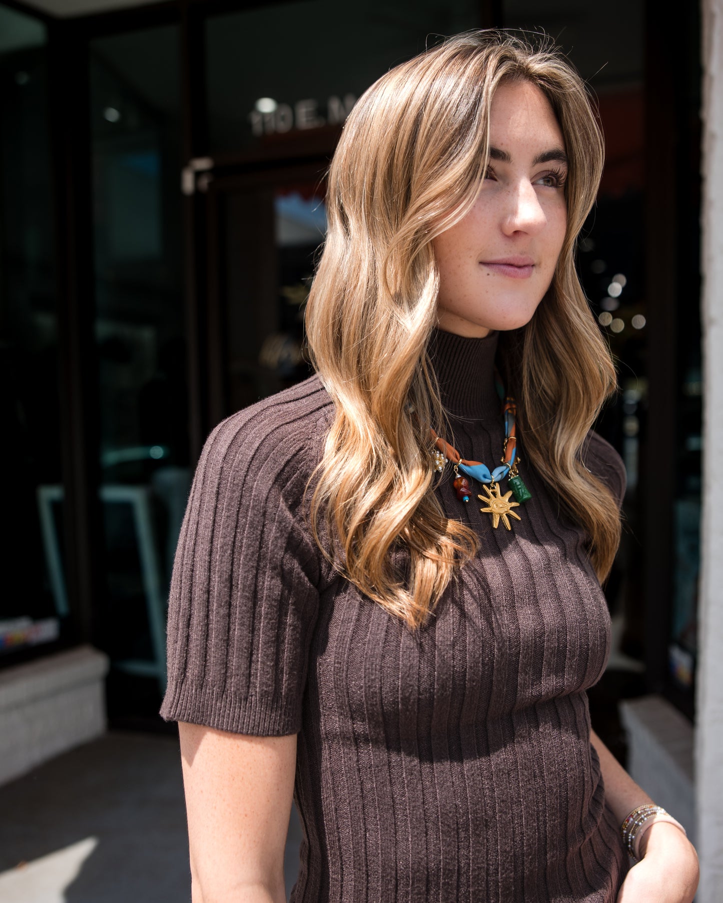 Oliver Turtleneck Knit Top - Cacao