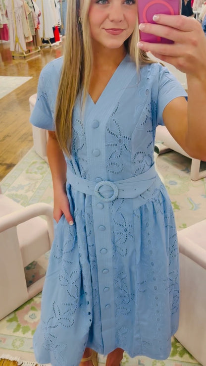 Andrea Dress - Blue Lily Garden Eyelet
