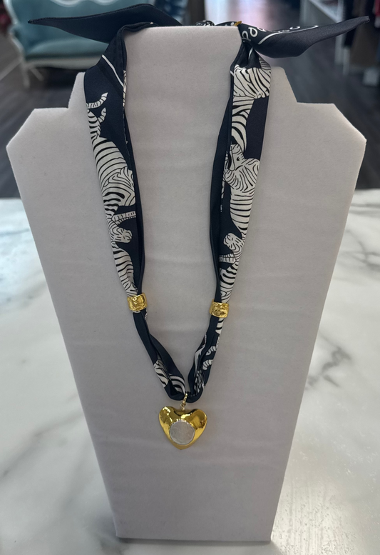 Gameday Scarf Necklace - Black