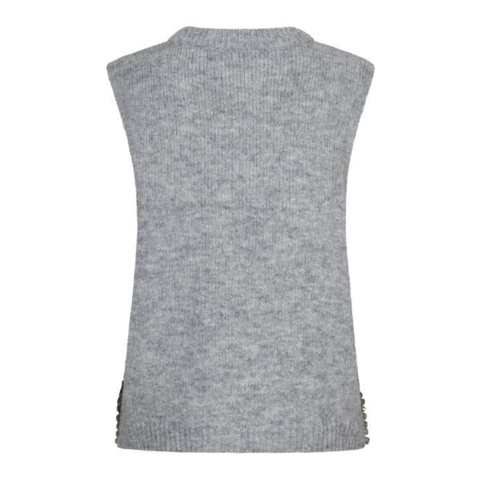 Sleeveless Diamond Gilet - Light Grey