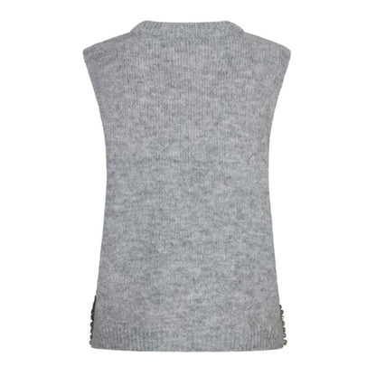 Sleeveless Diamond Gilet - Light Grey