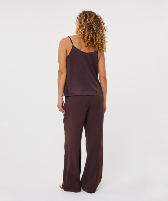 Satin Lace Camisole Top - Cacao