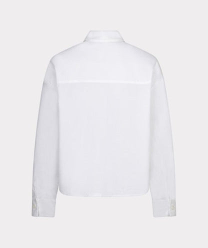 Oversized Pocket Poplin Blouse - Off White