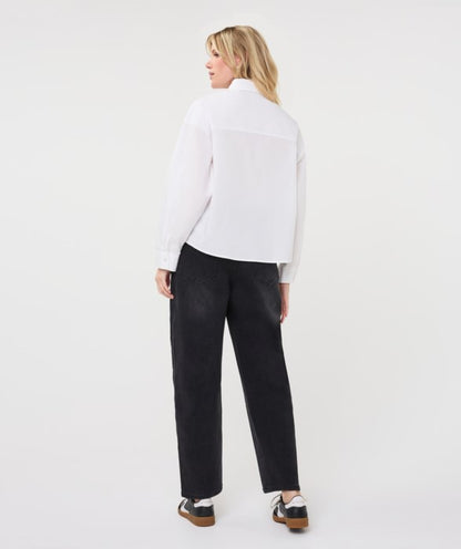 Oversized Pocket Poplin Blouse - Off White