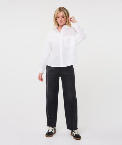 Oversized Pocket Poplin Blouse - Off White