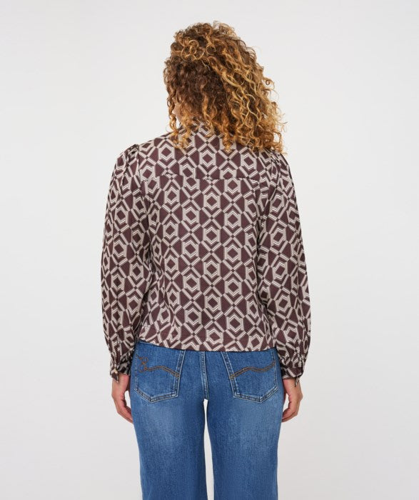 Geometric Bow Blouse