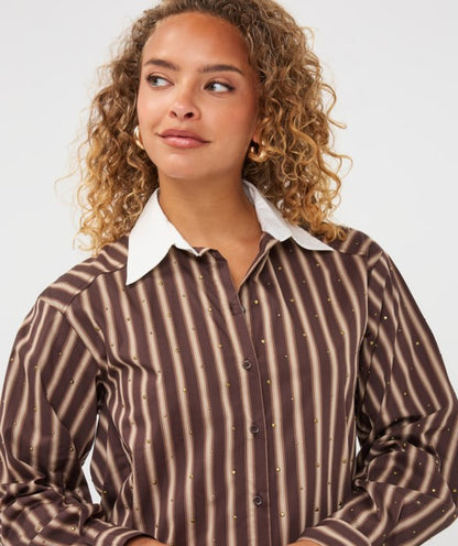 Stripe Stud Blouse