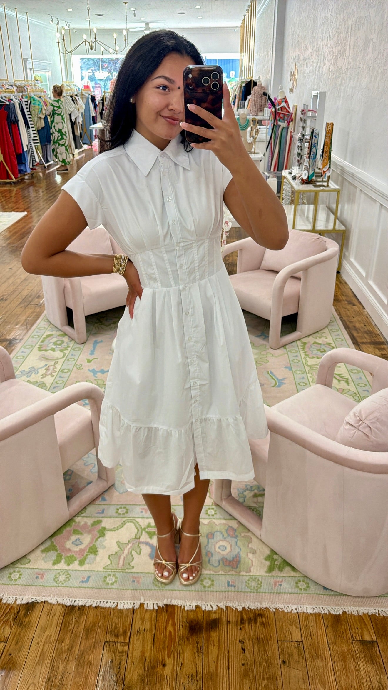 Emily Midi Dress - Optic White