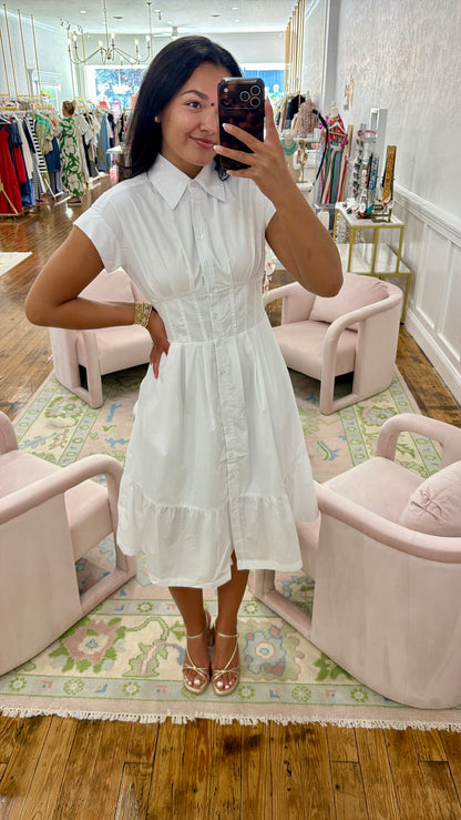 Emily Midi Dress - Optic White