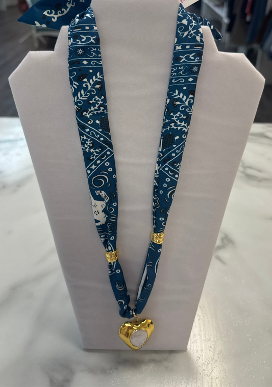 Gameday Scarf Necklace - Navy