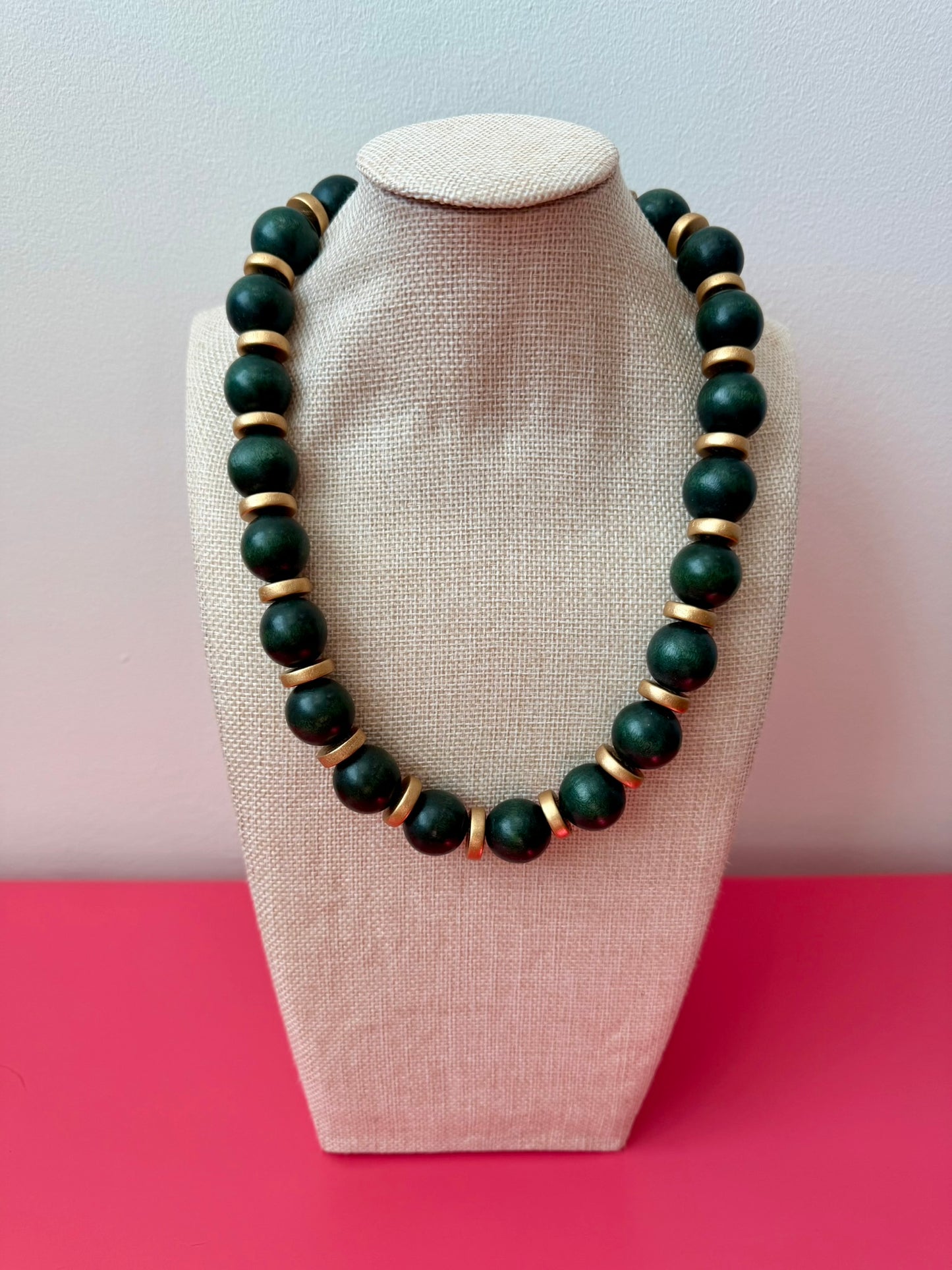Jade Necklace - Dark Forest Green