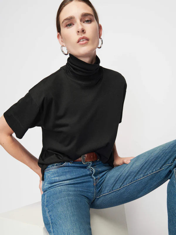 Fable Turtleneck Tee - Jet Black