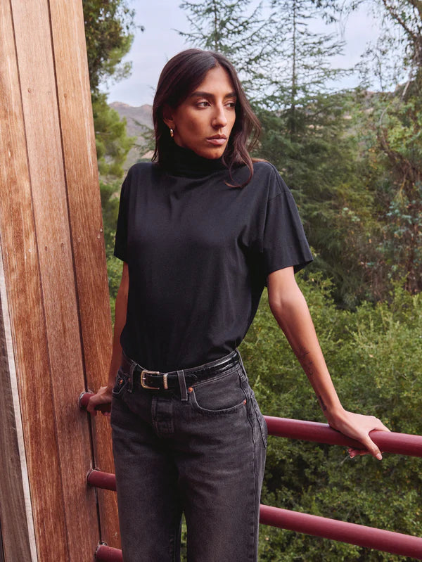 Fable Turtleneck Tee - Jet Black