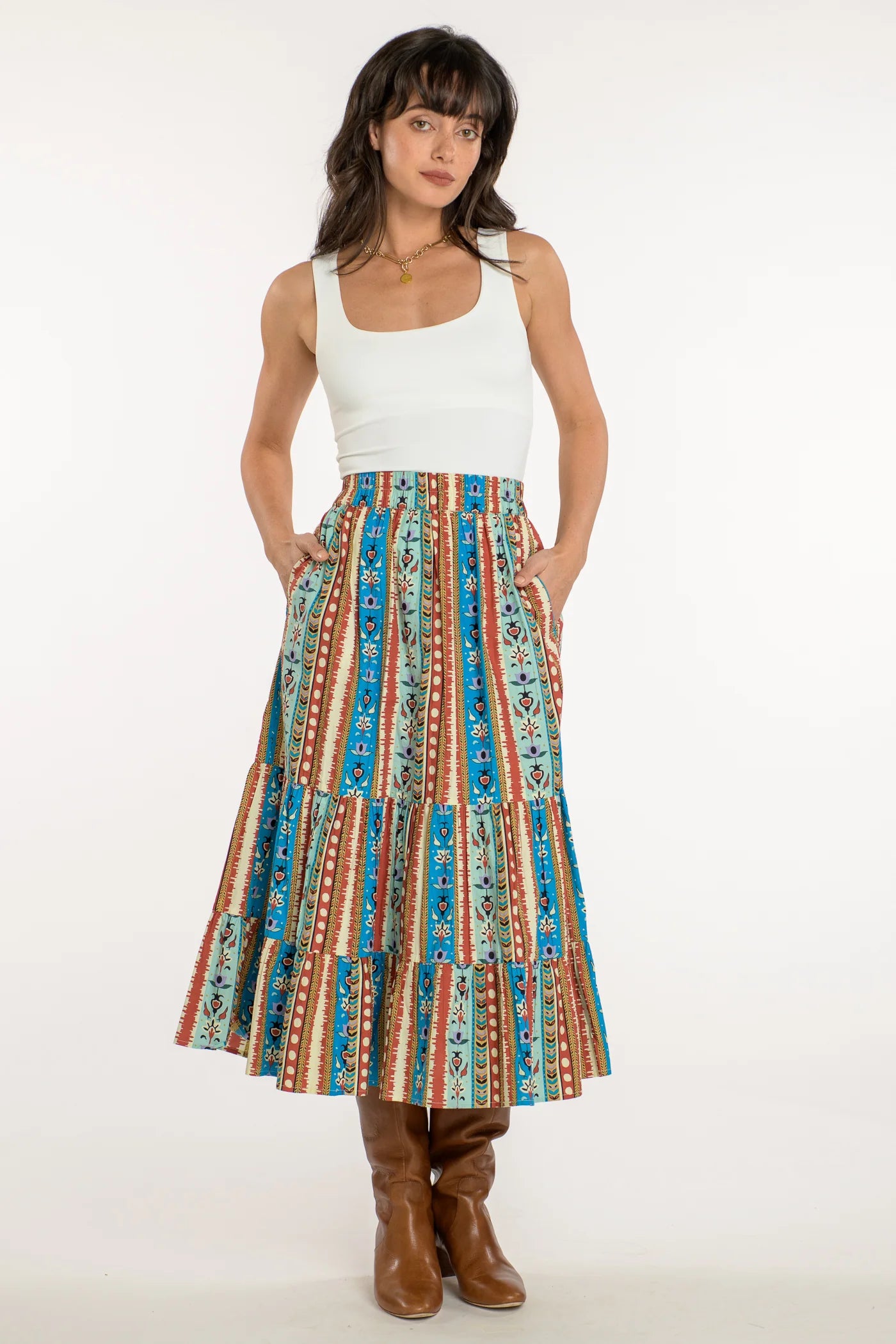 Elizabeth James The Label Surrey Skirt - Serape Stripe