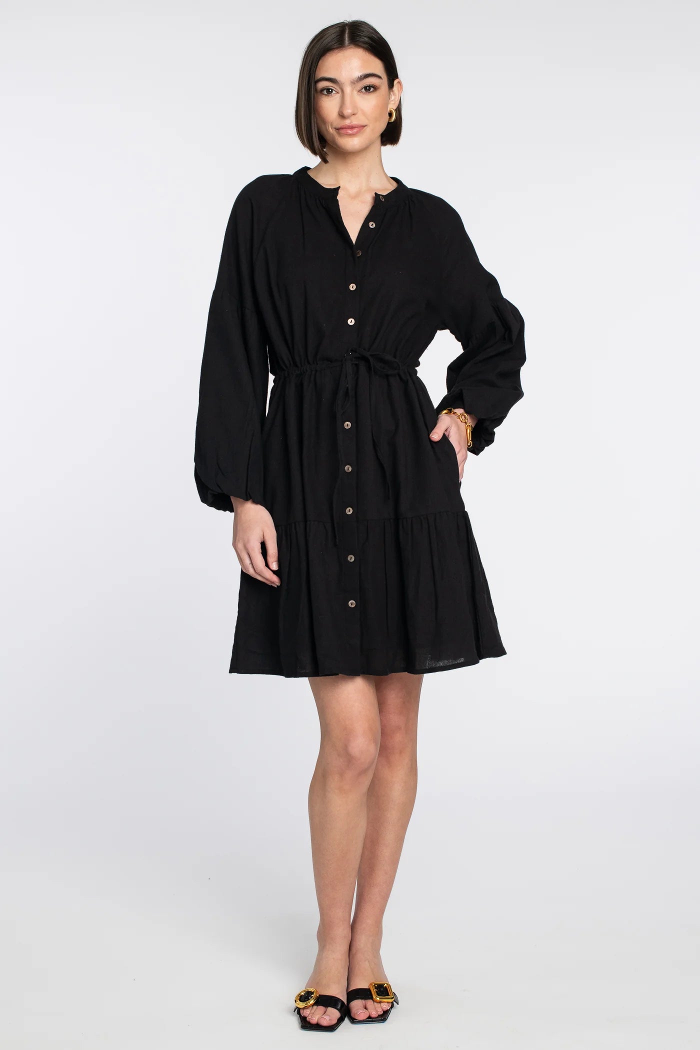 Elizabeth James The Label Emory Short Dress - Solid Black