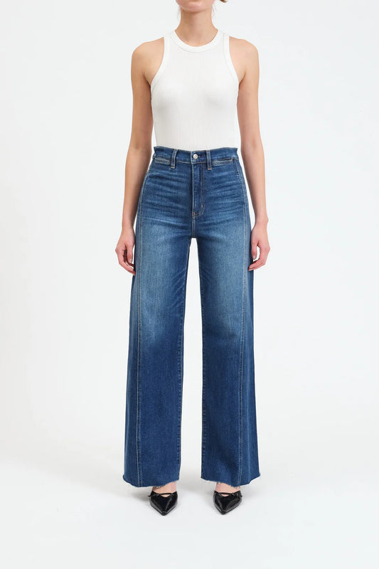 Daze Denim Far Out Seam Wide Leg Jean - Waterfall