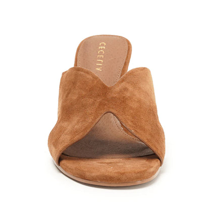 Faye Slide Sandal - Cognac Suede