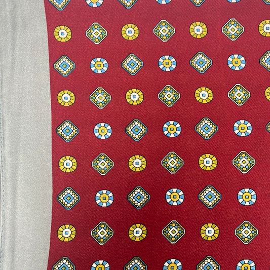 Portofino Tiles Scarf - Burgundy