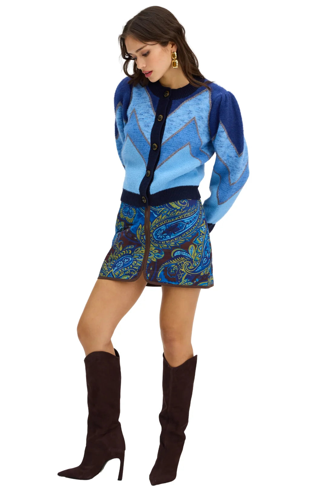 Wilder Mini Skirt - Blue Paisley Print
