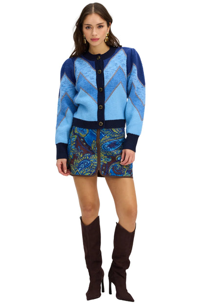 Wilder Mini Skirt - Blue Paisley Print