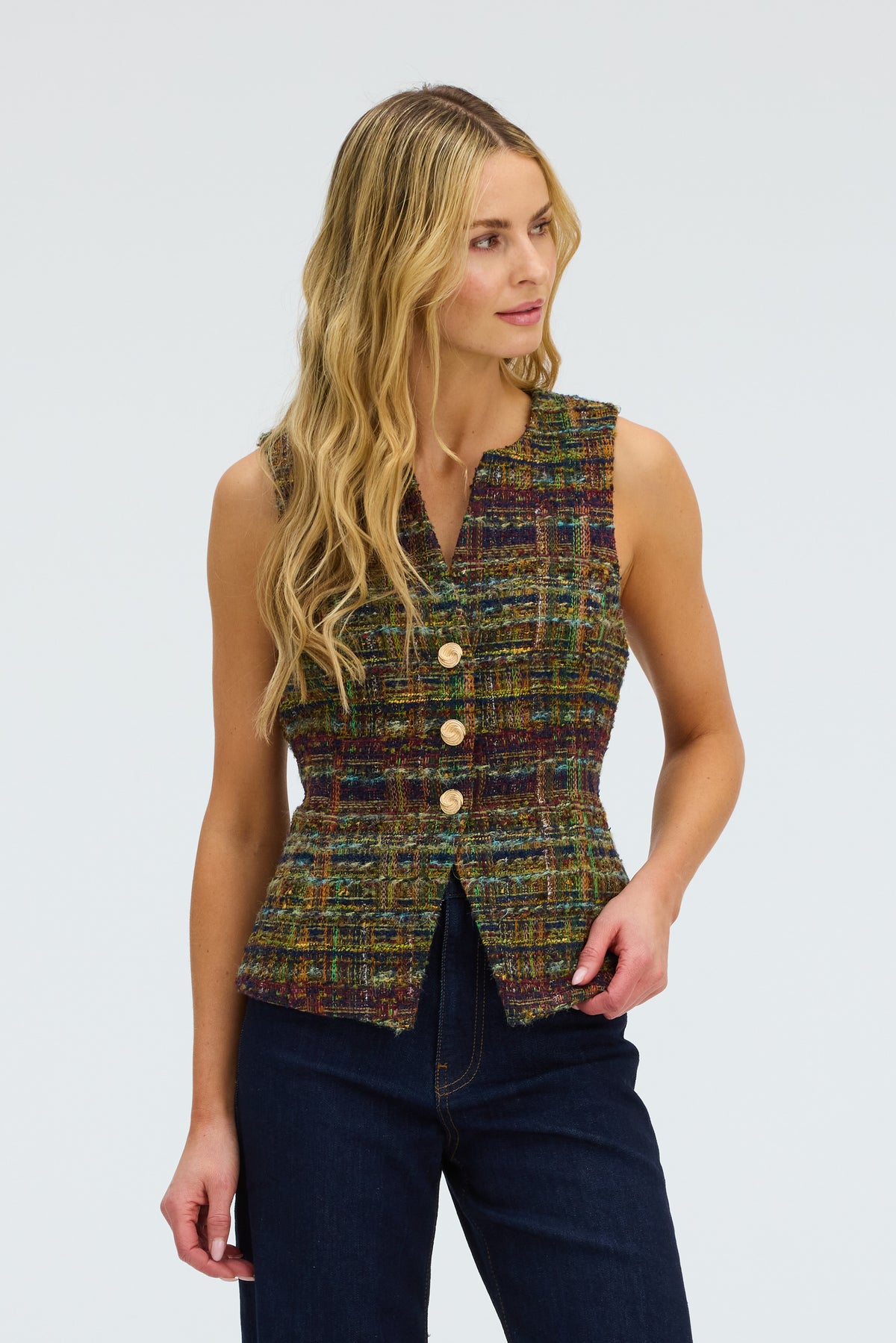 TWEED OLIVER VEST