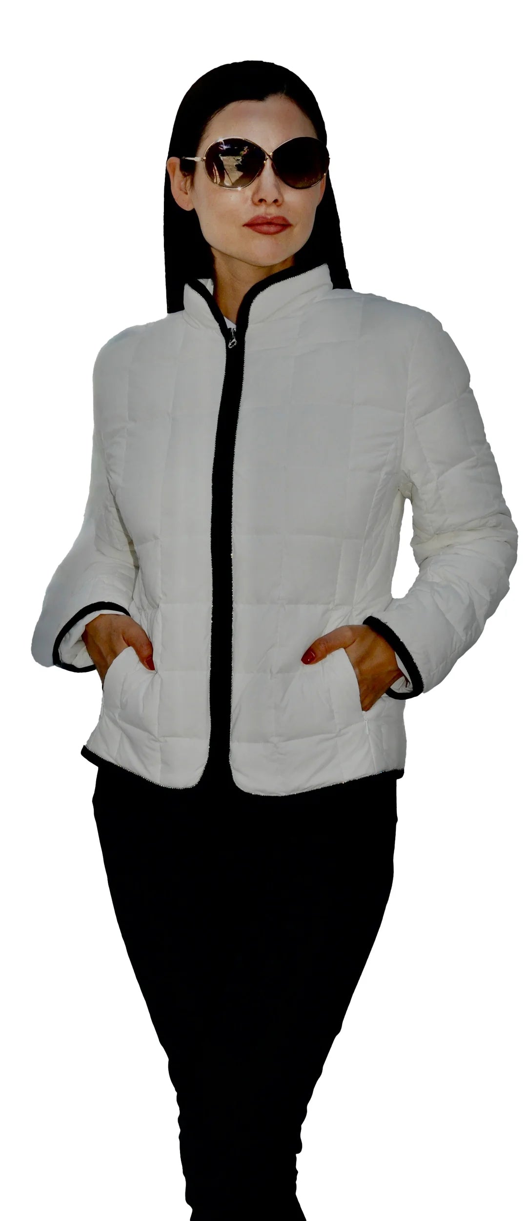 Jasper Jacket - White/Black Trim