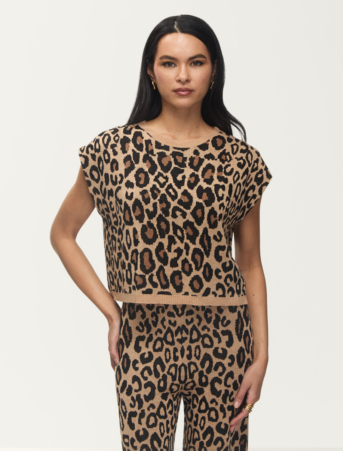 Tetra Sweater - Leopard/Camel Multi